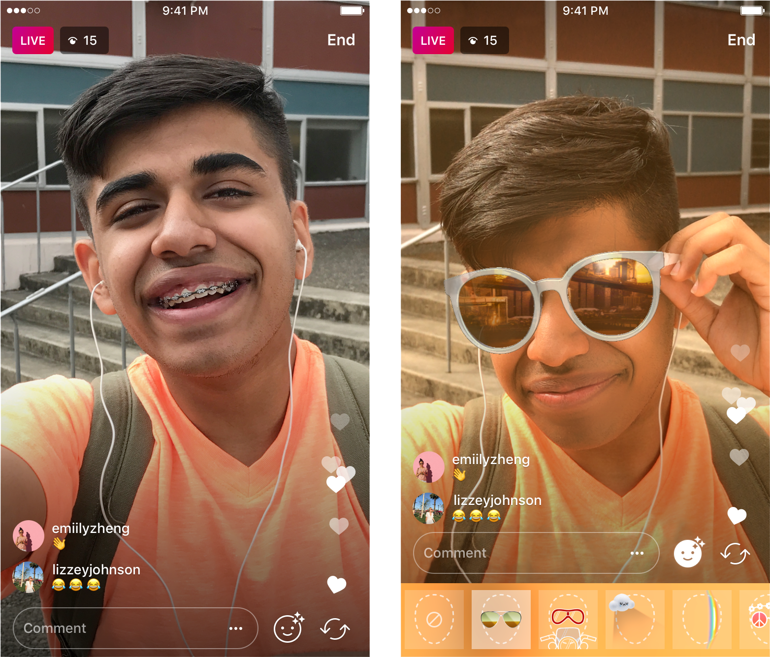 You're Also Able To Switch Between Filters While Streaming, - Instagram Live Face Filters (1687x1458), Png Download