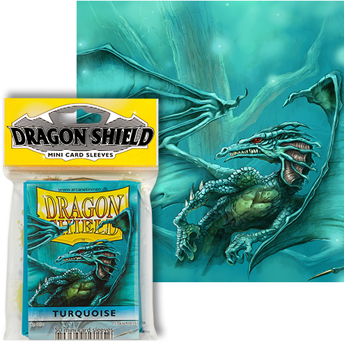 Dragon Shield Sleeves Turquoise (50) (500x500), Png Download