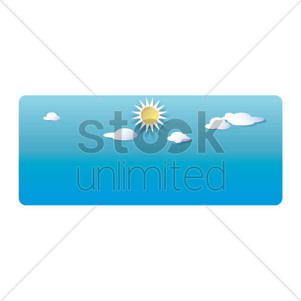 Sky With Sun And Clouds Vector Clipart 1523183 Stock - Graphic Design (600x599), Png Download