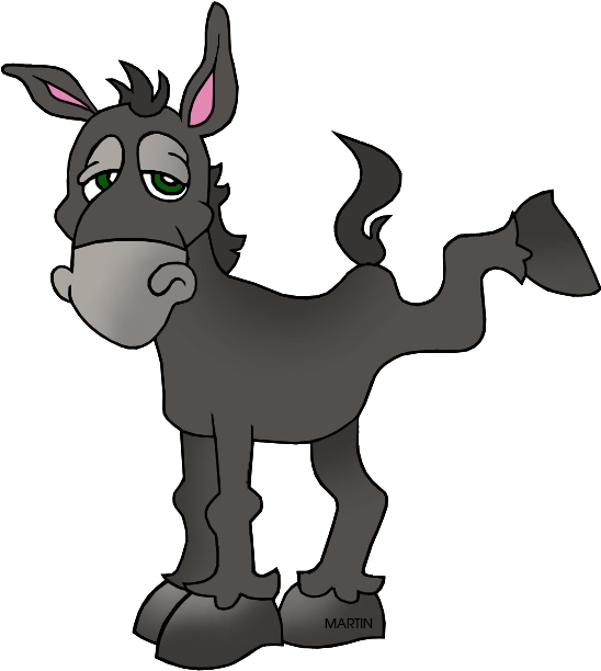 Animals Clip Art By Phillip Martin - Donkey Clip Art (580x648), Png Download