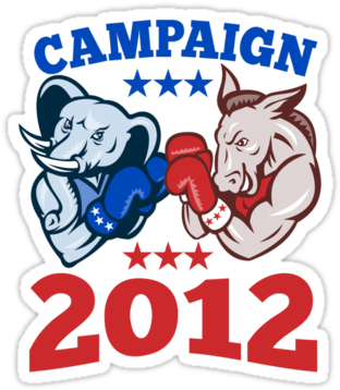Quotdemocrat Donkey Republican Elephant Campaign - Bam Bam Chalk-10 Oz (375x360), Png Download