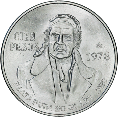 1978 Mexico 100 Pesos Obverse - Quarter (480x480), Png Download