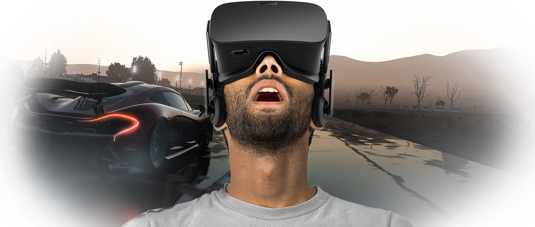 Project Cars Will Be A Launch Title For Oculus Rift - Oculus Rift Cv1 Virtual Reality Brille (1100x468), Png Download