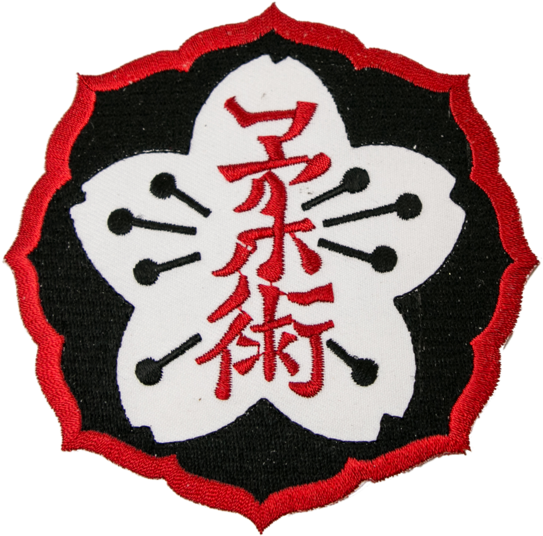 1370 Kanji Flower Patch 4" - Jiu-jitsu Flower Okinawa Martial Arts Patch (600x600), Png Download