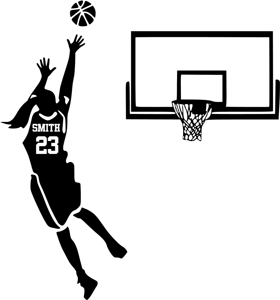 Basketball Girl - Silhouette Of Basketball Player Shooting (1152x1152), Png Download