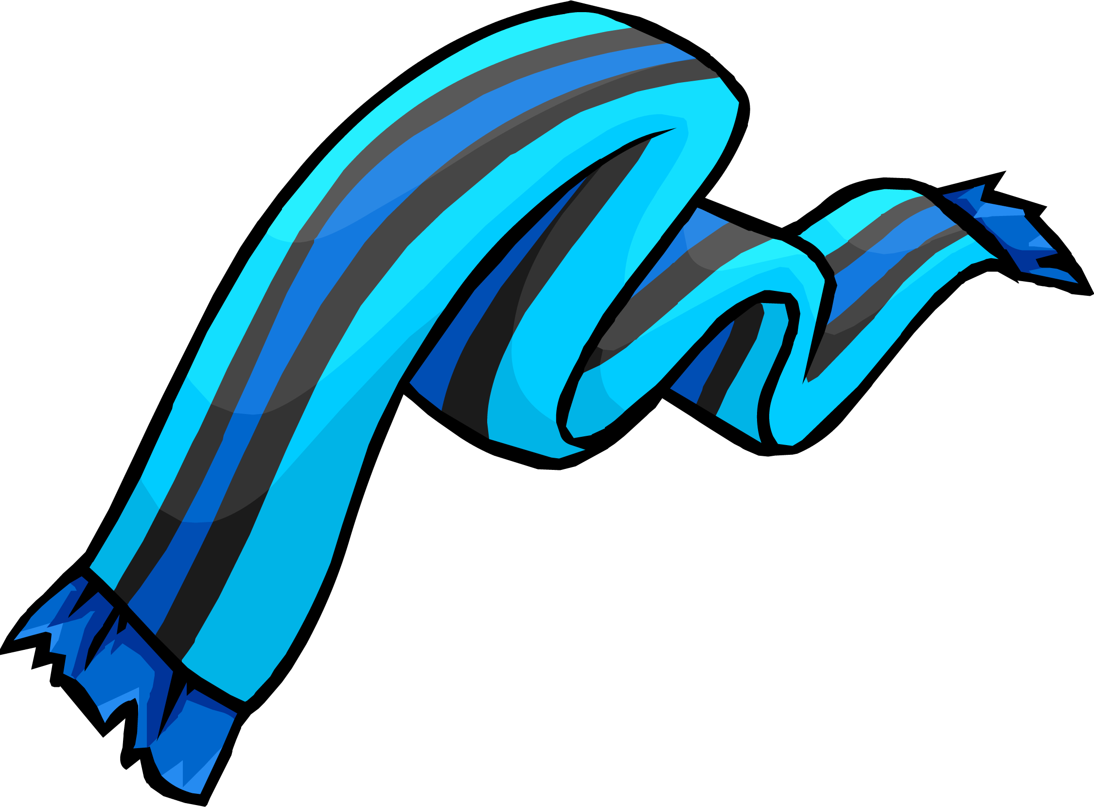 Blue Striped Scarf Clothing Icon Id 3012 - Club Penguin Scarfs (2250x1659), Png Download