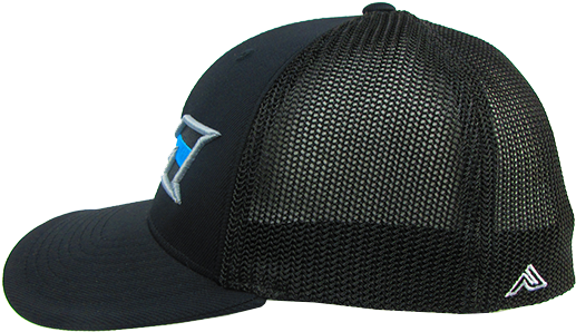 Miken - Miken Hat By Pacific 404m Black/silver/blue Stripe (600x600), Png Download