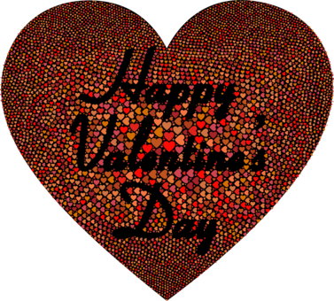 Valentine's Day Heart Vinegar Valentines Dia Dos Namorados - Happy Valentines Day Red And Brown (377x340), Png Download