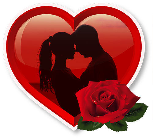 Couples On Heart - Valentines Day Couples Animation (500x457), Png Download