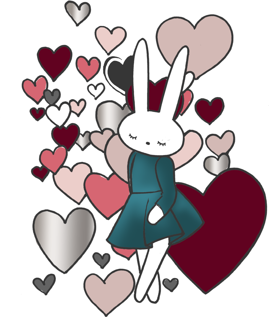 Bunny-hearts (1000x1302), Png Download
