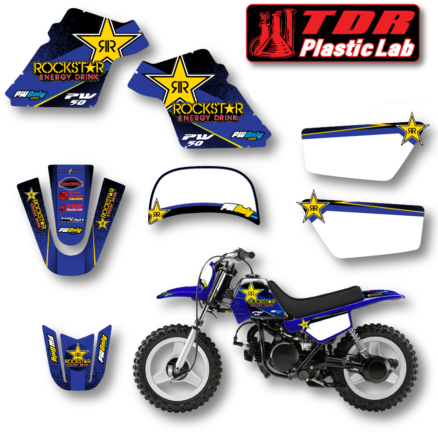 Yamaha Pw50 Rockstar Ii Blue Graphics - Pw 50 Graphics (901x901), Png Download