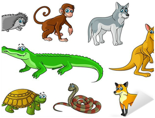 Cartoon Forest And Jungle Wild Animals Sticker • Pixers® - Imagenes De Animales Salvajes Animados (400x400), Png Download