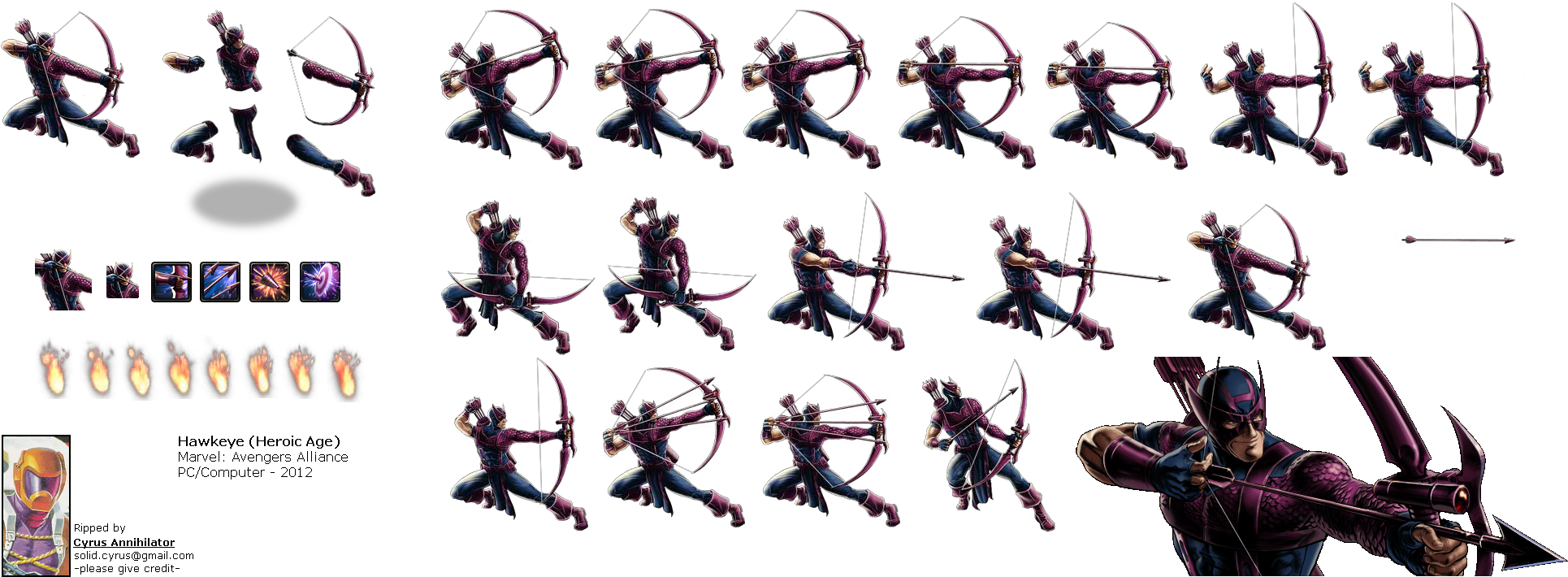 Click For Full Sized Image Hawkeye - Marvel Avengers Alliance Heroic Age Hawkeye (1950x717), Png Download