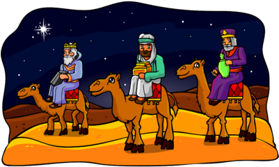Wise Men On Camels - Camel (400x369), Png Download
