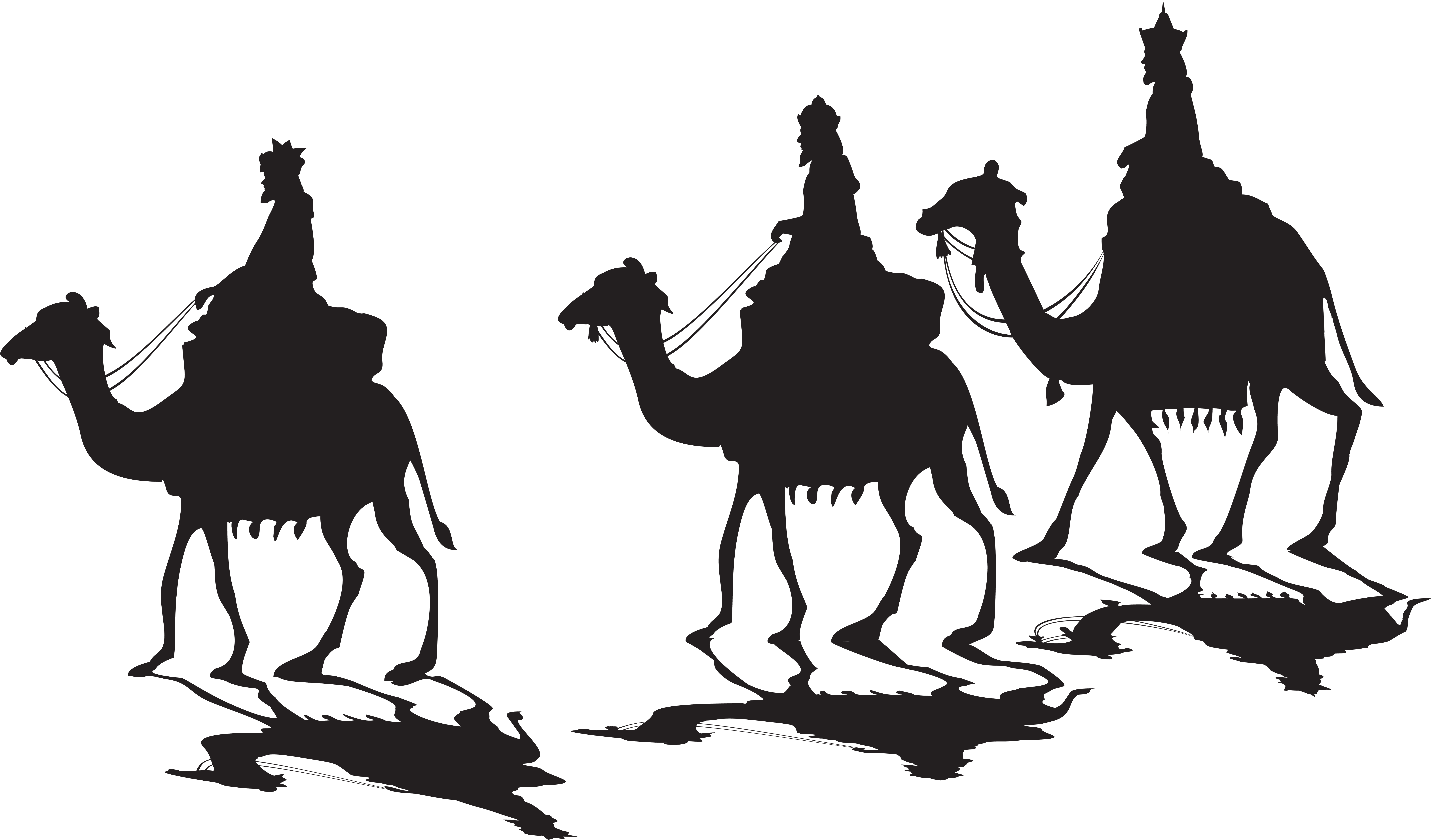 Three Kings Silhouette Png Clip Art - Clip Art (8000x4700), Png Download