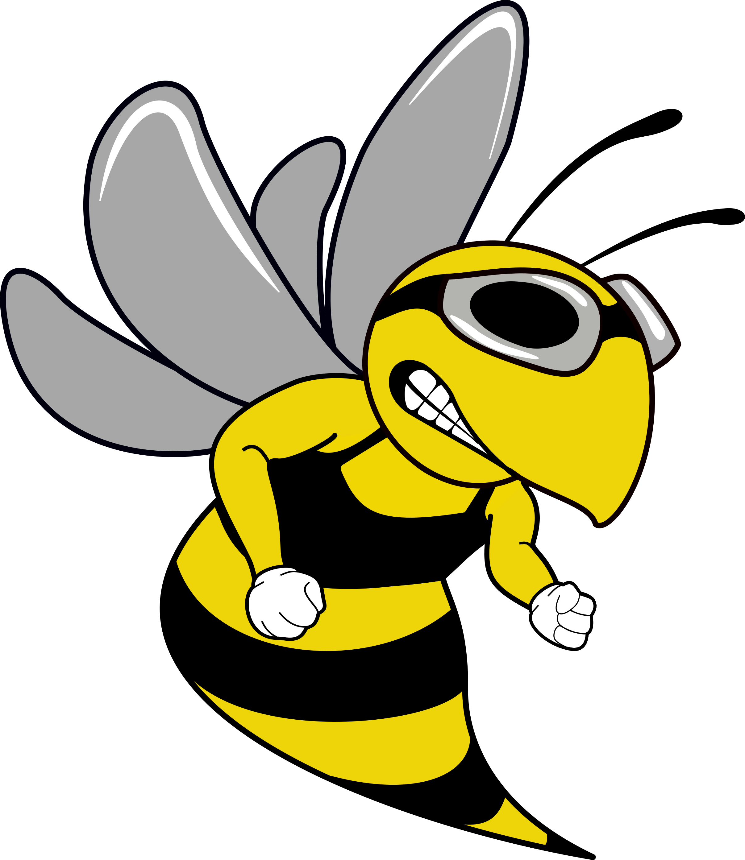 Swim Team Hornet Mascot - Cartoon (2414x2788), Png Download