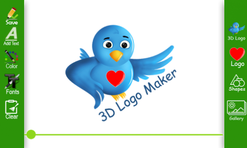 3d Logo Maker 2018 - Twitter Bird (500x300), Png Download