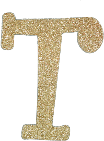 Gold Glitter Letter T (600x600), Png Download