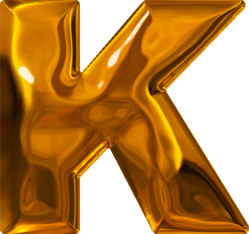 K Letter In Gold (495x467), Png Download