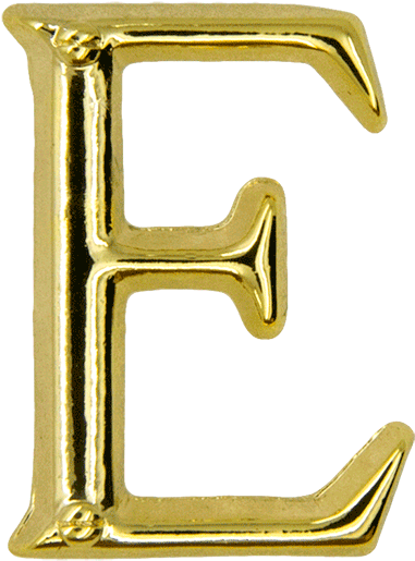 Letter E Pin, Gold - Letter E Gold Png (600x600), Png Download