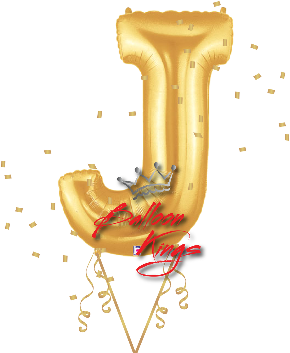 Gold Letter J - Balloon Letters (1280x1280), Png Download