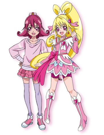 Doki Doki Pretty Cure Movie Cure Heart Pose - 心跳 光 之美 少女 小 愛 (369x480), Png Download