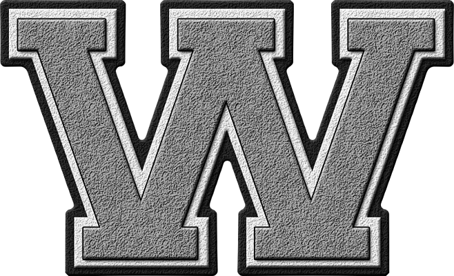 Presentation Alphabets Silver Varsity Letter W (658x400), Png Download