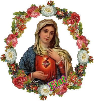 Imágenes Animadas De La Virgen María - Virgin Mary With Flowers (373x400), Png Download