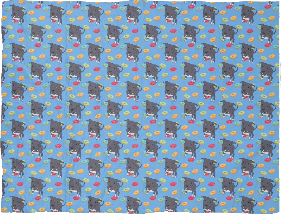 Dori & Donuts Pitbull Blanket - Paw (1024x1024), Png Download