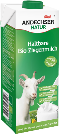 Andechser Natur Bio Haltbare Ziegenmilch 3,0% 1l (377x457), Png Download