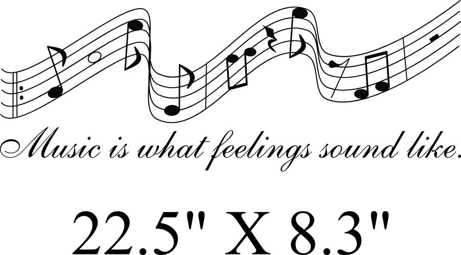 Music Notes Words Lettering Quote Wall Art Vinyl Decal - Music Notes Clipart Png (902x500), Png Download