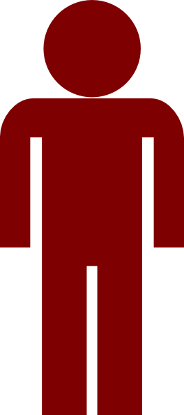 Man Symbol Png - Red Stick Figure Transparent Background (264x595), Png Download