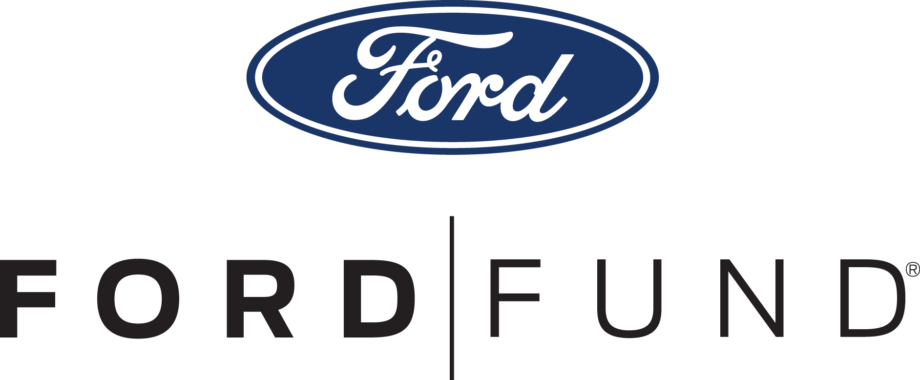 Ford Fund's Signature Programs Include Ford Blue Oval - Ford Logo Cutz Rear Window Decal (1884x778), Png Download