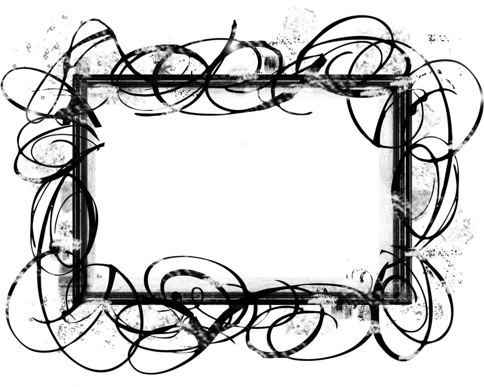 Swirl Frame Png - Line Art (1023x796), Png Download