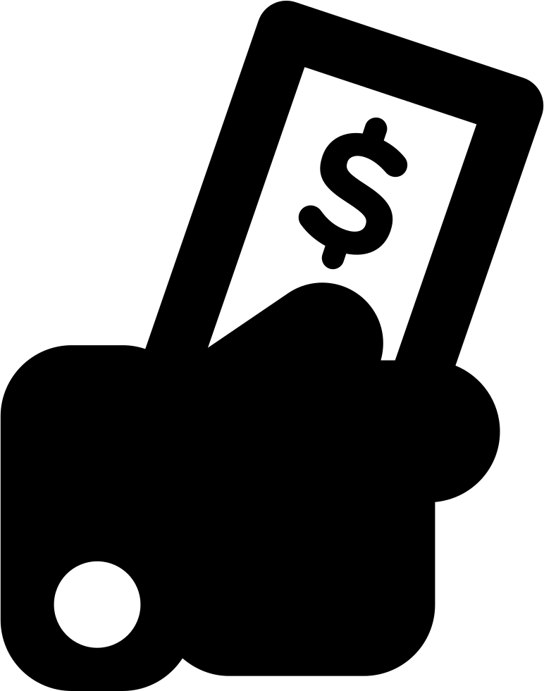 Hand Holding Bill With Dollar Sign - Mano Con Billete Icon (772x981), Png Download