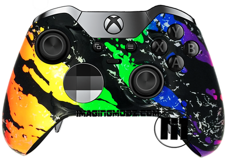 Rainbow Splatter Elite Xbox One Controller - Microsoft Xbox Elite Wireless Controller Gamepad - (463x322), Png Download