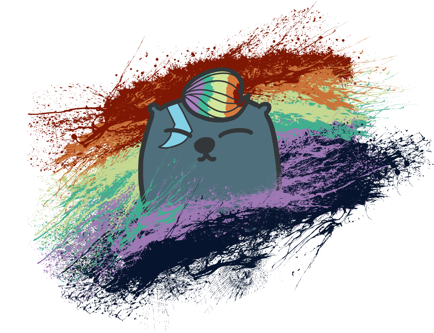 Rainbow Splash Oneironott - Computer (1862x1420), Png Download