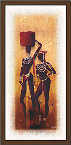 African Couple - Reprint On Card Paper (500x500), Png Download