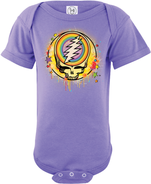 Grateful Dead Rainbow Splatter Stealie Short Sleeve - Grateful Dead Steal Your Face (630x630), Png Download