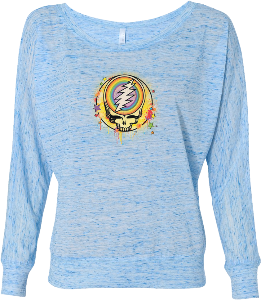 A Light Blue Women's Off The Shoulder Long Sleeve Shirt, - Shirt (1024x1024), Png Download