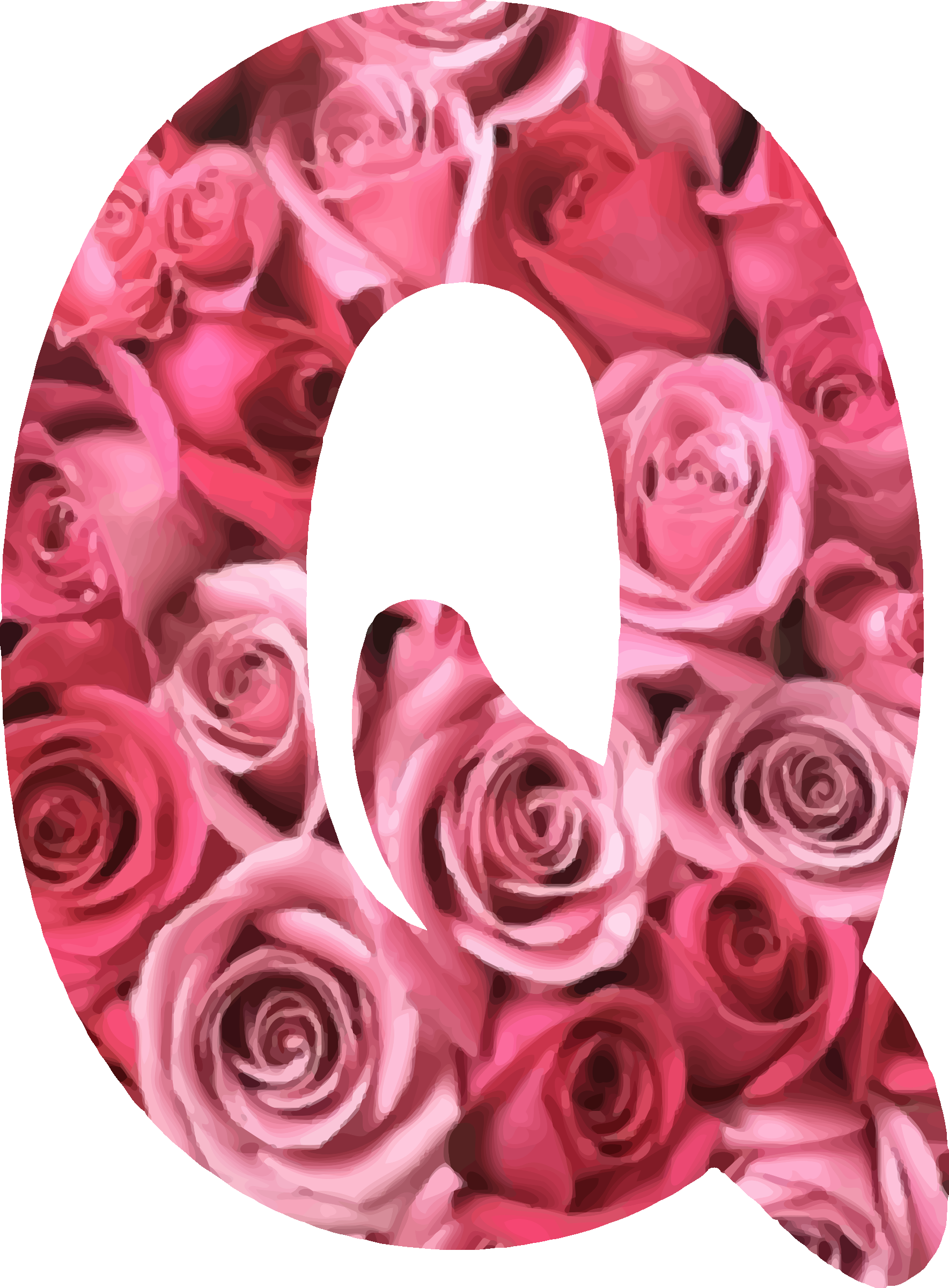 Flower Clipart Garden Roses Desktop Wallpaper Flower - Q Alphabet Love Flower (1769x2400), Png Download
