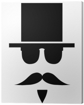 Icon Gentleman With Hat And Mustache Canvas Print • - Photography (400x400), Png Download