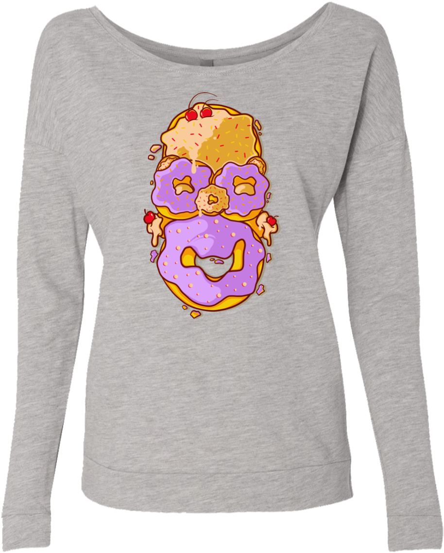 Donut Head French Terry Scoop - Sweatshirt (1155x1155), Png Download