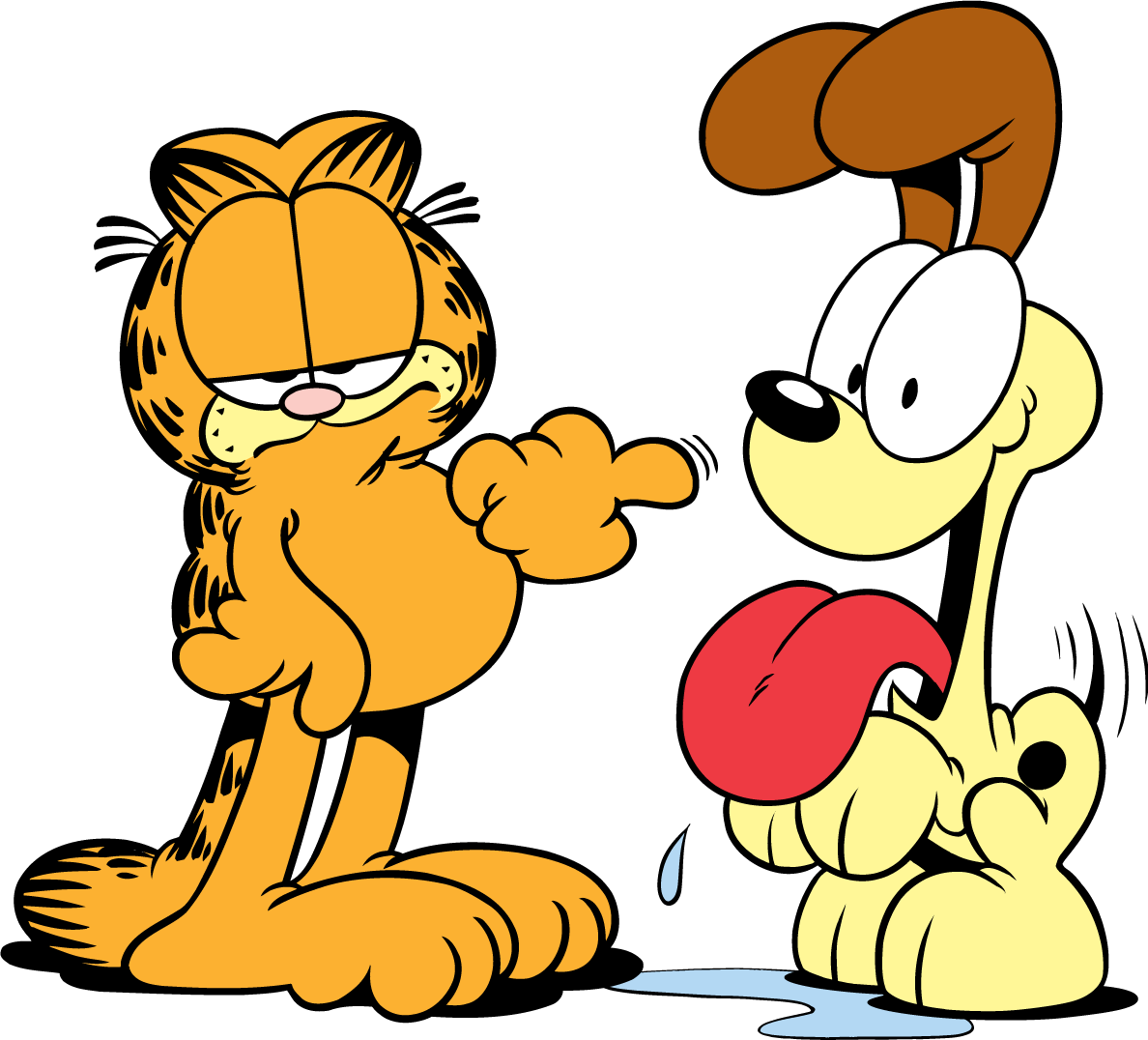 Odie Hugging Garfield Comic Games, Roommate, Garfield - Odie (1188x1076), Png Download