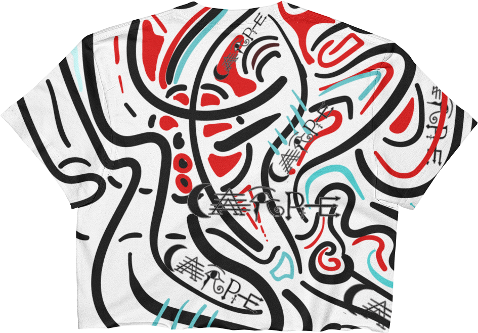 Modern Art Carpe Crop Top - Illustration (1000x1000), Png Download