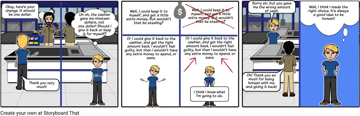 Honesty Vs Cashing In - Storyboard (1164x385), Png Download