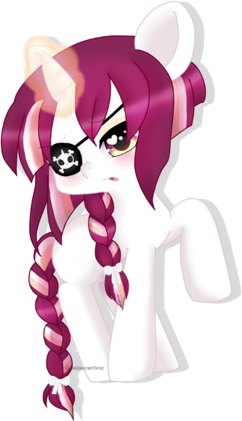 Bakacreationz, Blank Flank, Braid, Crossbones, Eyepatch, - Cartoon (557x861), Png Download