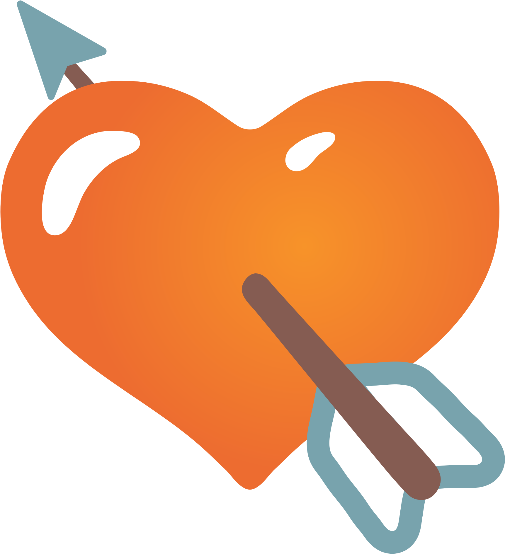 Open - Arrow Heart Emoji Android (2000x2000), Png Download