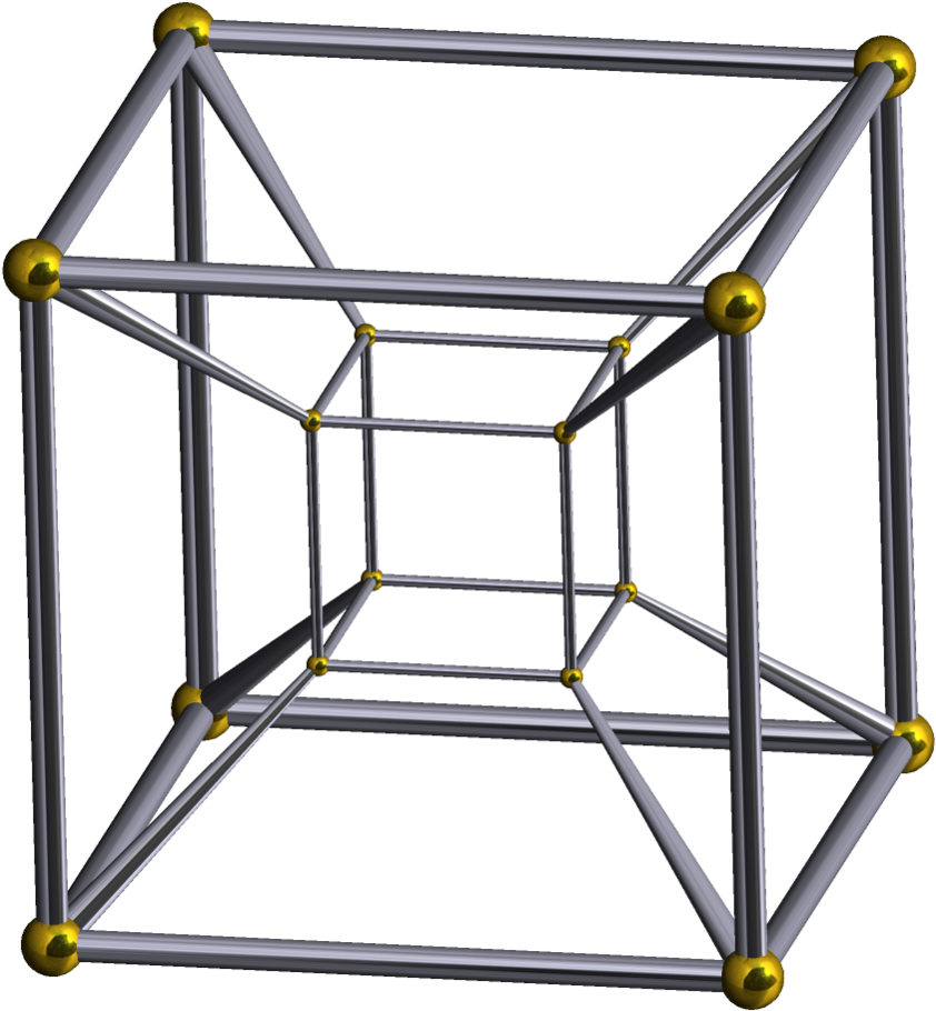 Schlegel Wireframe 8-cell - 4th Dimension Tesseract (999x999), Png Download