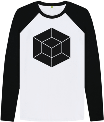 Mens Black Tesseract Baseball Tee - Sleeve (480x506), Png Download